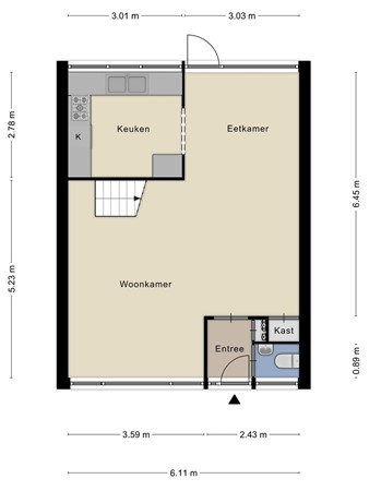 Floorplan - Laan van het Kinholt 145, 7823 GC Emmen